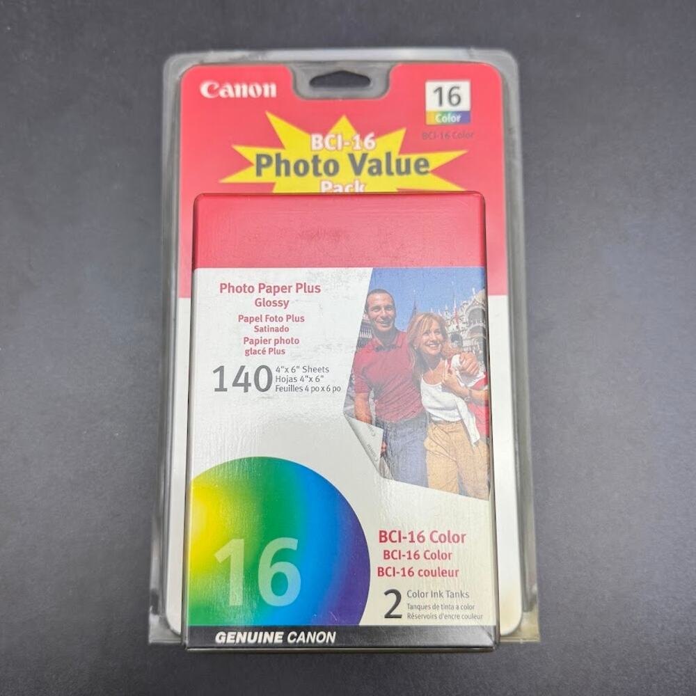 Canon BCI-16 Photo Value Pack Color Ink + Photo Paper Plus Glossy NEW SEALED